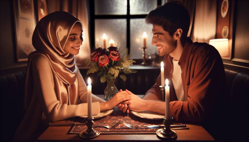 Romantična valentinska večerja s svečami in vrtnicami